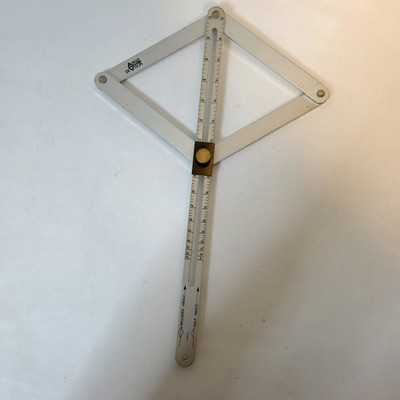 Aluminum Angle DeVisor Divisor with Lock Knob Square Protractor Measure Vintage