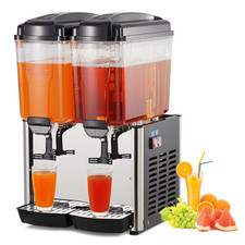Commercial Cold Beverage Juice Dispenser Frozen Ice Drink 9.5 Gal 2 Tanks