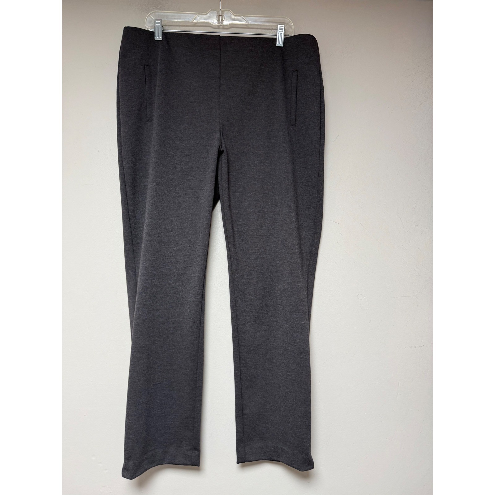 Chico's Charcoal Gray Ankle Pants Size 2.5 XL Pull On Stretch Straight Leg 8303