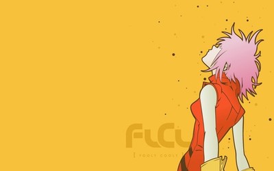 Anime flcl haruhara haruko girls pink hair yellow Custom Gaming Mat Desk