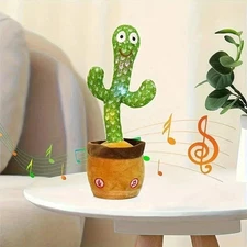 Dancing Cactus Repeat Talk Sing Glow Interactive Plush Toy for Kids