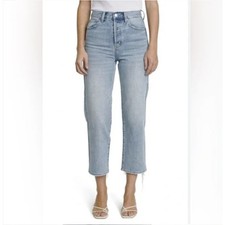 Pistola Cassie High Rise Straight Leg Jeans Light Wash Laurel Button Fly Size 27
