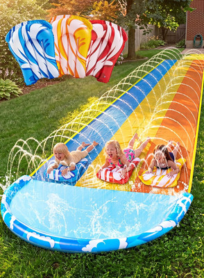 Sloosh 22,5Ft X 84In/685.8*213.3Cm Wellen Dreifach-Garten-Wasserrutsche, Strapaz