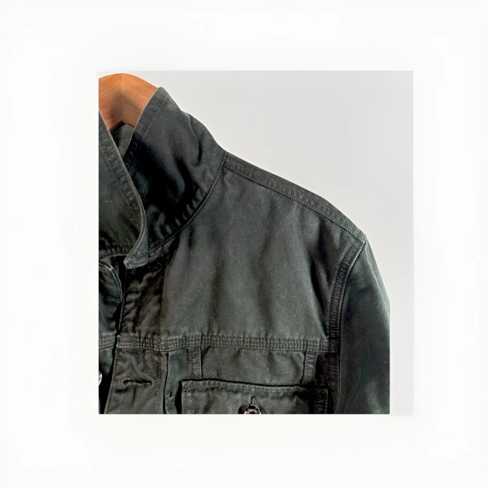 Jaqueta jeans verde vintage Guess pequena masculina/feminina - Imagem 2 de 4