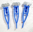 3 MARCH OF DIMES1950'S PREMIUMS FOR POCKET OR COLLAR BLUE CRUTCHES W/COINS — photo 1