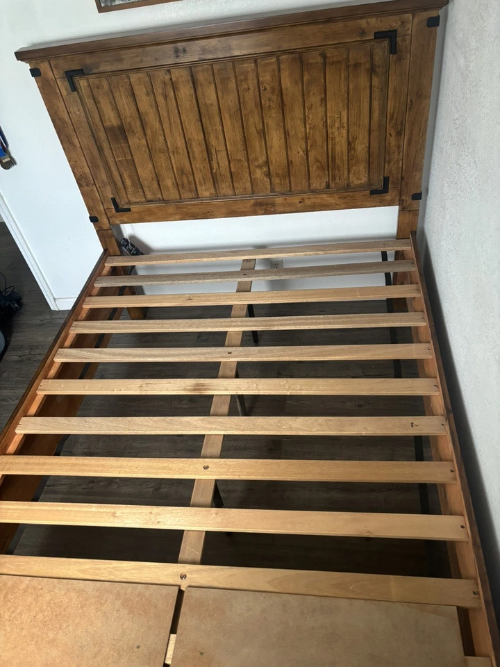 Cama de almacenamiento Coaster Furniture Brenner Queen en miel rústica Foto 3 de 4