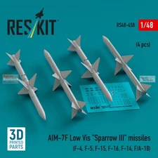 RESRS480458 1:48 ResKit AIM-7F Lo Vis Sparrow III Missiles