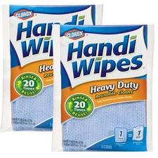 Clorox Handi Wipes Heavy Duty Reusable Cloths, 3 Count, 2 Pack Blue