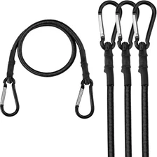 WORKPRO 24 Inch Bungee Cords with Hooks, 4 Pack Superior Rubber Heavy Duty Bunge