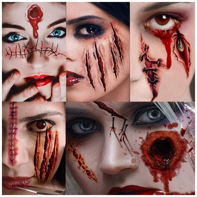 Tatouages Temporaires DHalloween Chauds Autocollants Pour Blessures À Gratter, Croûtes De Sang Et Cicatrices De Zombies Pour Cosplay De Fête DHalloween Du 0,26 € | DHgate