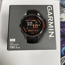 Garmin Fenix 8 47mm AMOLED Slate Gray w/Black Silicone Band Multisport GPS Watch