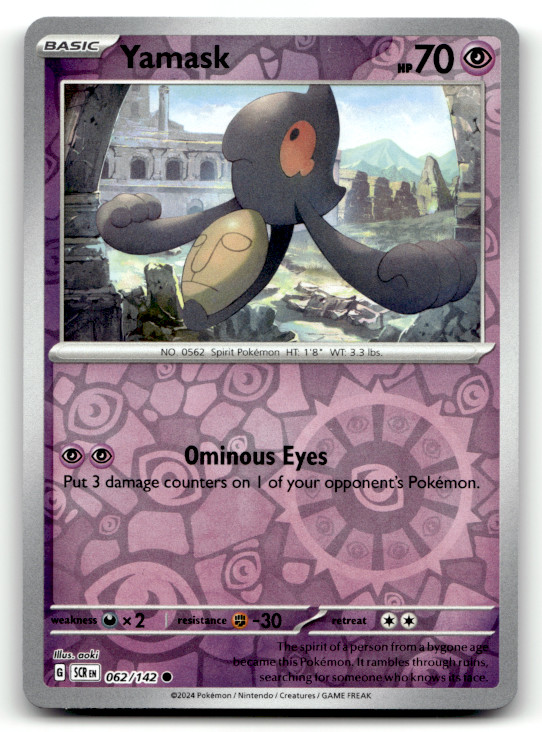 Yamask 062/142 Reverse Holo Common SV07: Stellar Crown LP