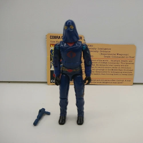 GI JOE 1984  HOODED COBRA  COMMANDER   100% complete with File Card