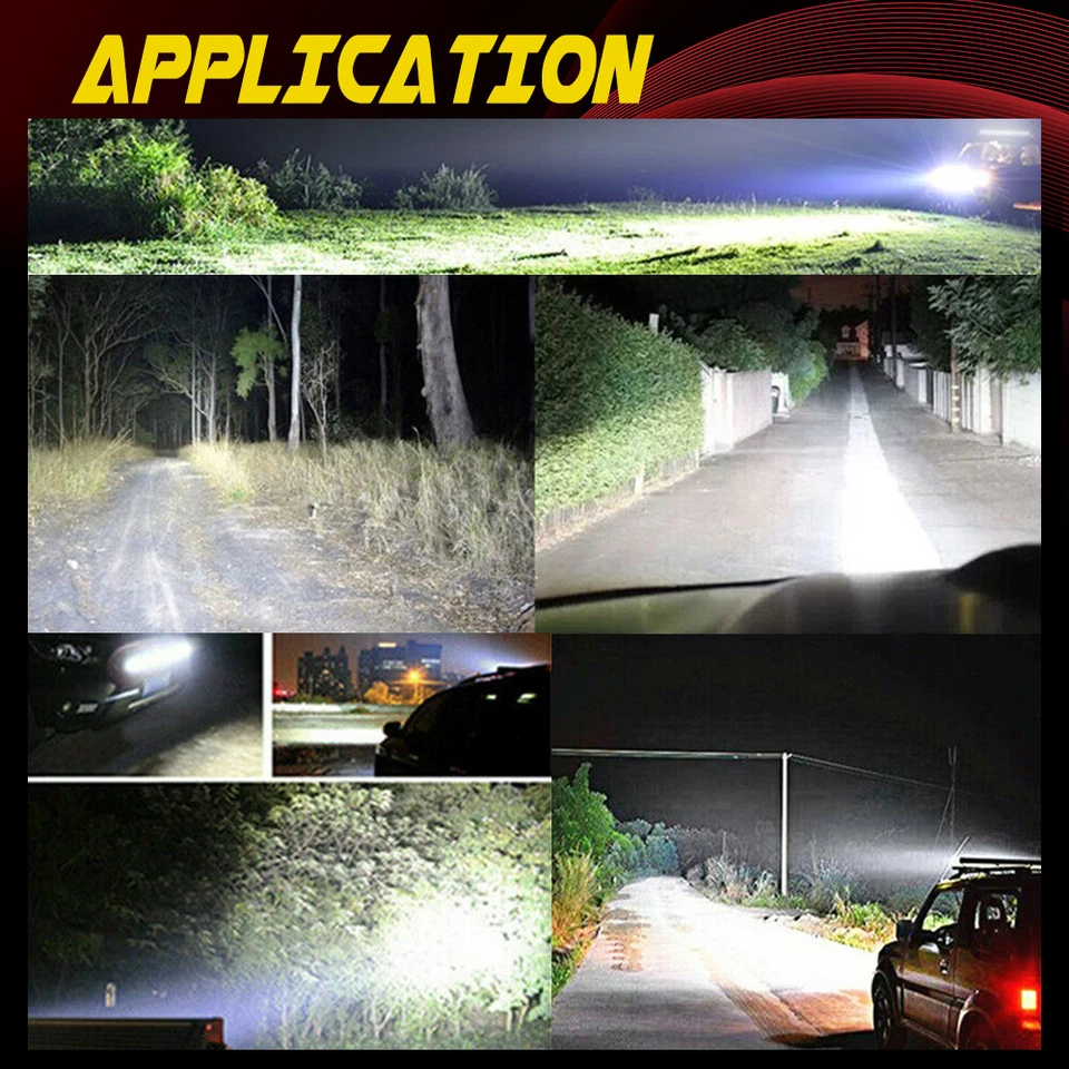 Combo de barra de luz de trabajo LED 6D 8"-52" Spot Flood conducción todo terreno UTV barco ATV 4x4 Foto 2 de 4