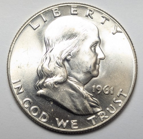 1961-D/D RPM-001 FRANKLIN HALF SILVER DOLLAR - Picture 3 of 8