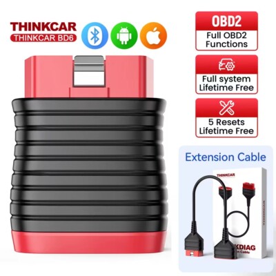 Thinkcar BD6 Car Code Reader 5 Resets Full Systems Diagnostic Tool + OBD2 Cable