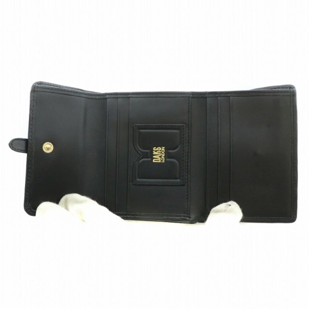 Dax DAKS Tri-fold Wallet Leather Canvas Switch Logo Black BB