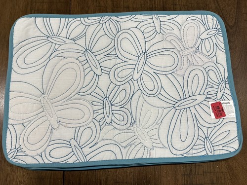 Raro Set 4 Tovagliette Panno Trapuntato Pier 1 Imports Farfalle Colorate Nuove con etichette! - Foto 4 di 9