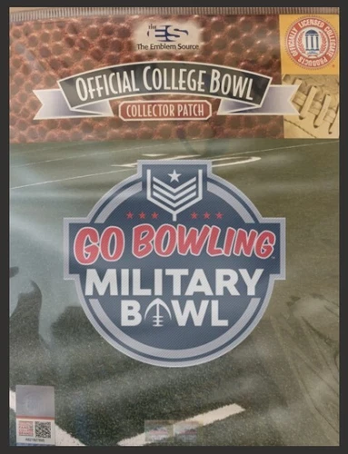 2024 2025 NCAA MILITARY BOWL "GO BOWLING" COLLECTOR PATCH EAST CAROLINA NC STATE - Picture 1 of 1