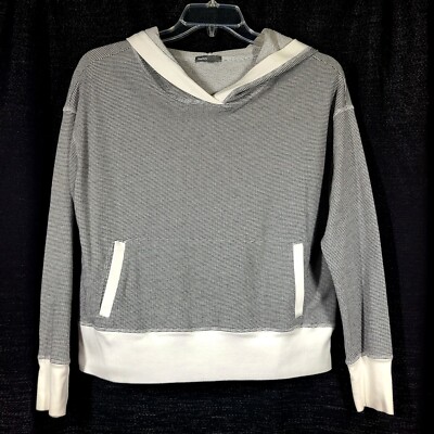 Gap Body Pullover Stretch Hoodie Top Medium Womens Athleisure Stripe Stretch
