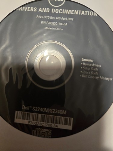 Dell Drivers and documentation disk. Dell S2240M/S2340M - Picture 2 of 2