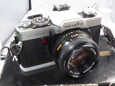 Minolta XG-S analoge Spiegelreflexkamera 35 mm + MD 50 mm f/1,7 Prime Objektiv + Kappe - ATEMBERAUBEND