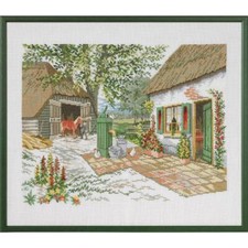 Eva Rosenstand Kreuzstich Set "Bauernhof und Pferd", Zählmuster, 50x43cm