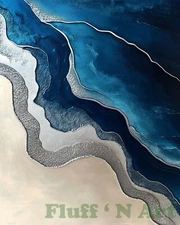 Arial View of Coastline Modern Abstract AI Print 11x14 100% Cotton Paper B20