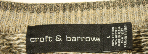 Croft & Barrow Sweater Size L Beige Tan Pullover Crewneck Men Vintage - Picture 5 of 7