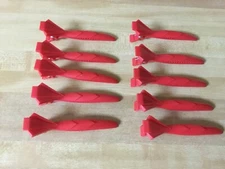 10 (new/no Tags) vintage duck bill clips red plastic Diamond Shaped Ends Hinged