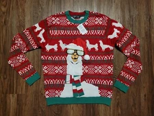 NWT Ugly Christmas Sweater Llama Sz L Holiday Party Santa Hat Cool Kohls