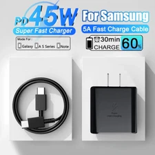45W USB C Super Fast Wall Charger 6FT Cable For Samsung Galaxy S23 S22 S21 S20
