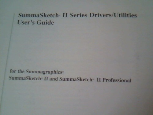 User's Manual Guide - SummaSketch II 2 Series Summagraphics drivers utilities - Picture 5 of 8
