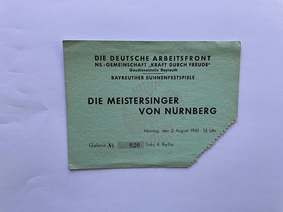 Bayreuther Bühnenfestspiele 1943 Programmheft und Eintrittskarte - RARITÄT - Bild 3 von 3
