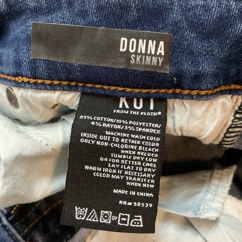 Pantalones de mezclilla ajustados elásticos con parche trasero tiro alto Kut from the Kloth Donna 6 - Imagen 7 de 11