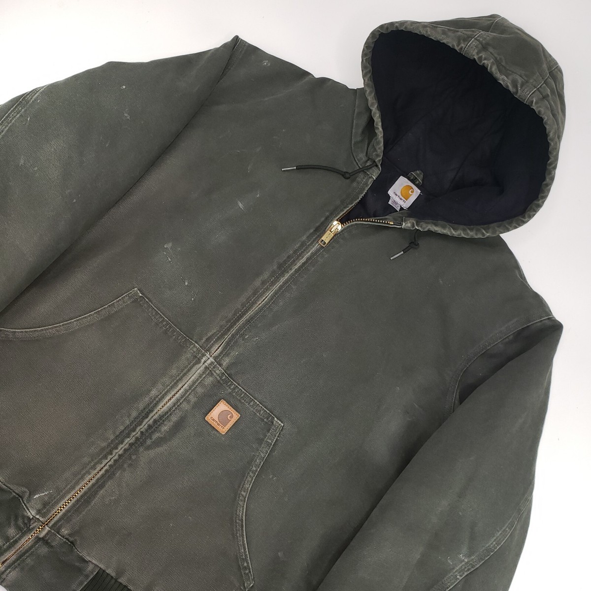 Carhartt J140 MOS Active Jacket 2XL Tall Duck Hooded Lined Moss