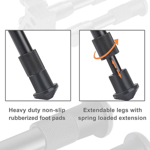 3''-6''/9-13"Adjustable Hunting Rifle Bipod Barrel Mount for 20mm Picatinny Rail - Picture 8 of 20