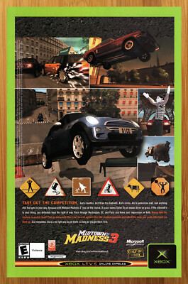 2003 Midtown Madness 3 Xbox Vintage Print Ad/Poster Car Racing Video Game Art