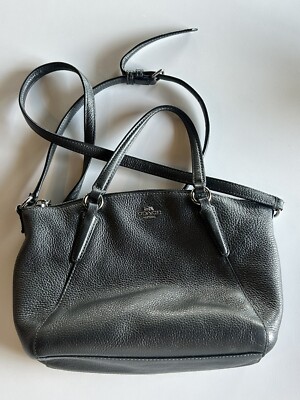 Coach F22316 Mini Kelsey Metallic Pebble Leather Satchel