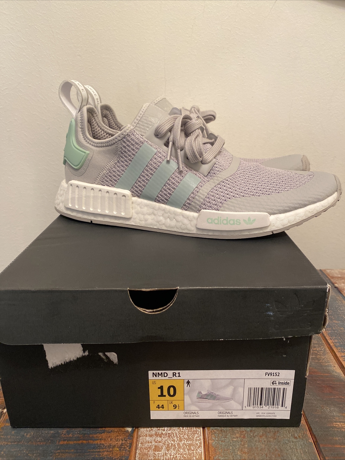 Size 10 - adidas NMD R1 Gray Blush Green 2020 for sale online | eBay