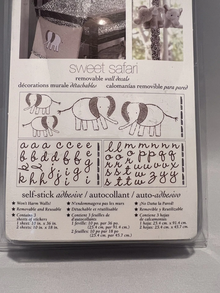 Calcomanías Baby Wall Wendy Bellissimo Mezcla y Combina Dulce Safari Extraíbles Nuevas Foto 3 de 4