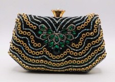 Vintage Rhinestone Crystal Floral Evening Handbag Wedding Party Clutch Purse225A