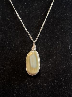 Jasper Natural Stone Silver Plated Necklace 35 