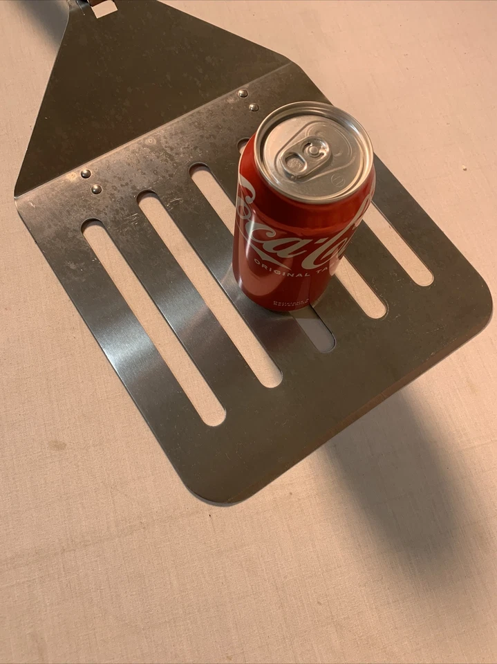 GIANT STAINLESS STEEL BBQ FLIPPER TURNER OFFSET SPATULA WITH FOLDING HANDLE NEW - Image 2 of 4