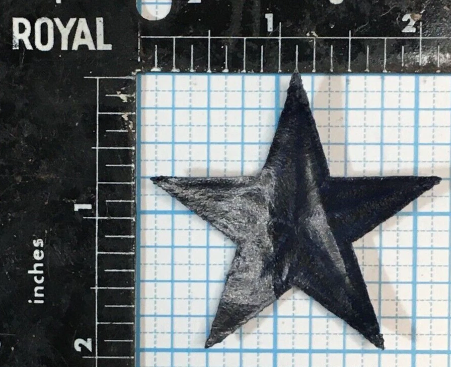 NAVY BLUE STAR DESIGN 2” FULLY EMBROIDERED IRON ON CLOTH PATCH - Image 2 of 4