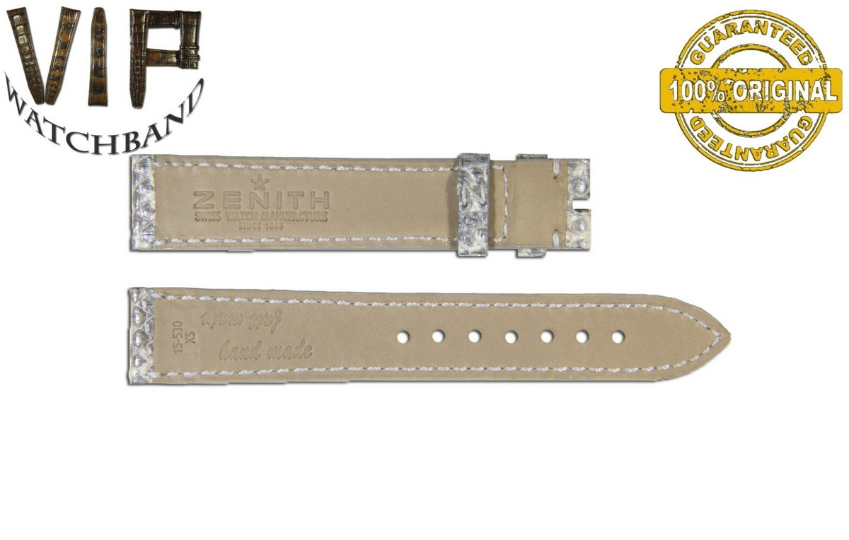 NEW OEM Authentic Zenith strap 15 mm genuine lizard light