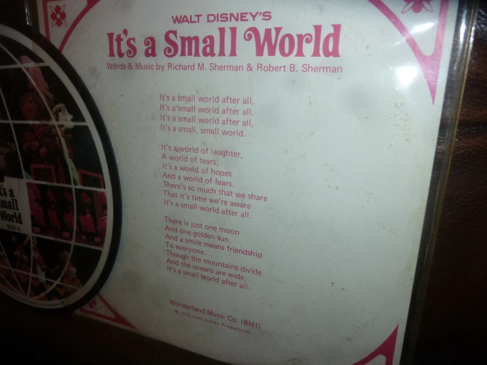 Walt Disney's It's a Small World, USA Wonderland Music PICTURE DISC WD-2 7" 1975 - Bild 2 von 4