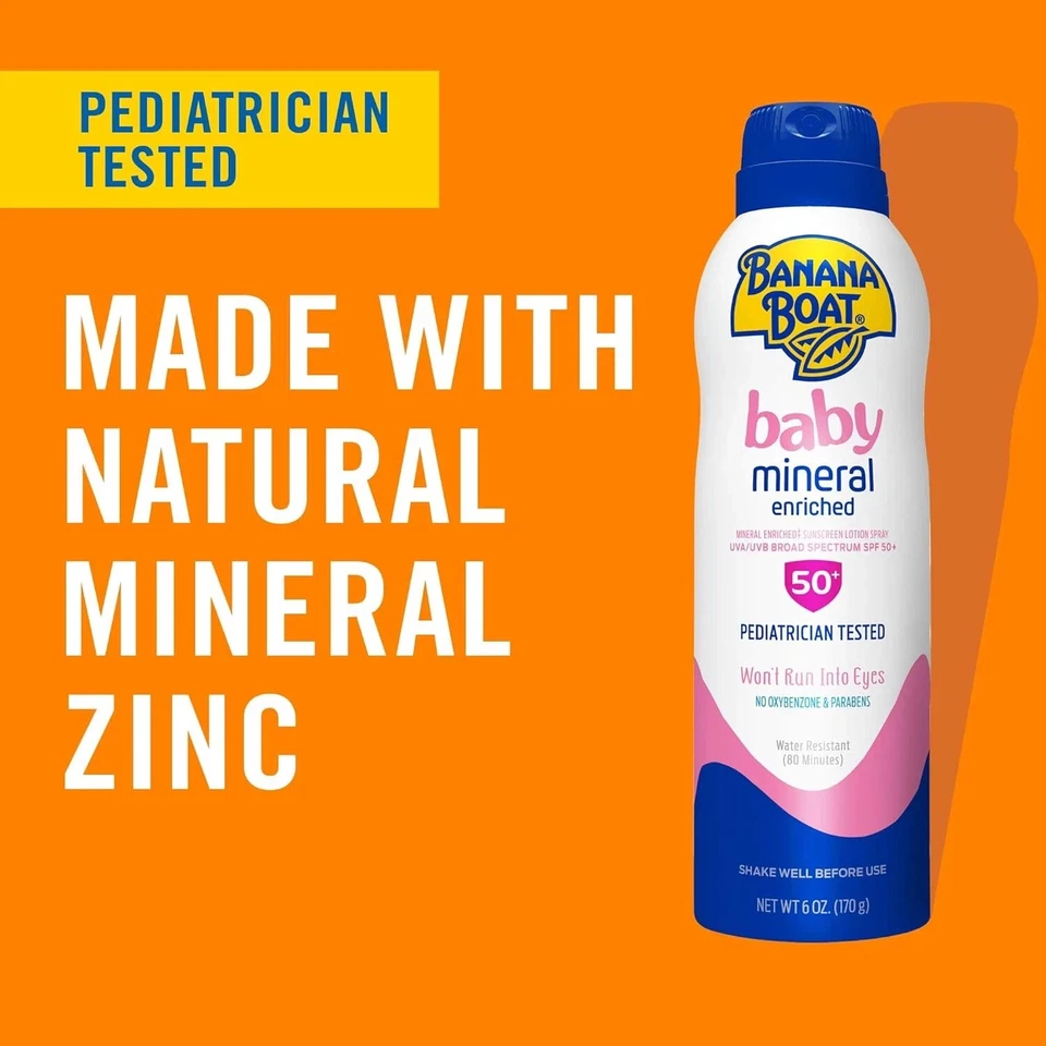 Protector solar enriquecido con minerales Banana Boat Baby FPS 50, 6 oz Banana Boat Baby ❤ Foto 2 de 4
