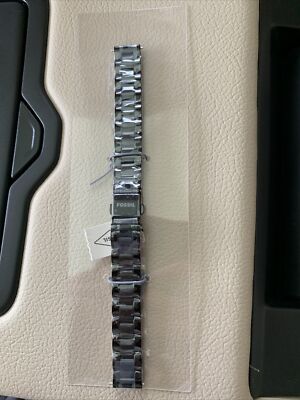 FOSSIL 14MM BLACK STAINLESS STEEL UNIVERSAL WATCH BAND STRAP 