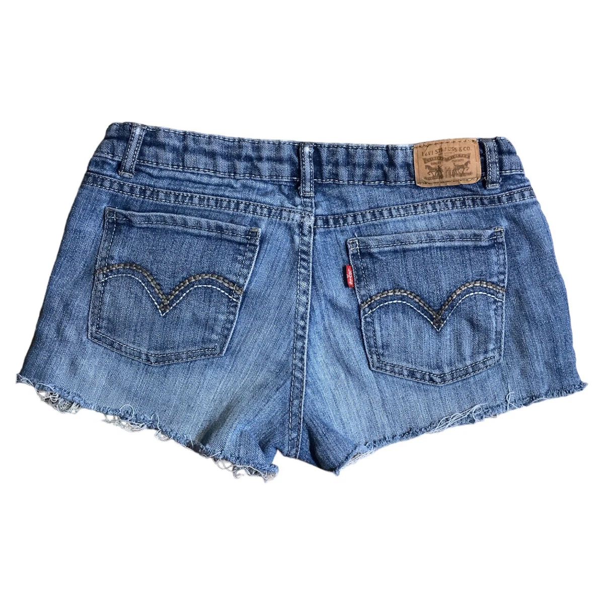 Levis Shorts Women Measured 26 X 2 Inseam Light Wash Blue Denim